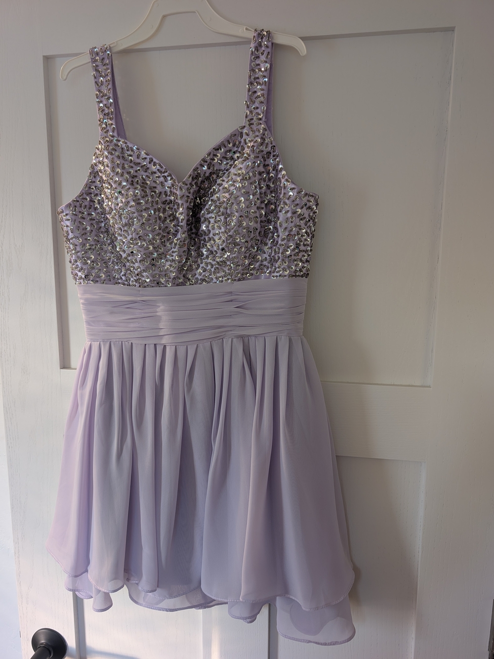 Lilac Chiffon Dress W/ Sequined Bodice